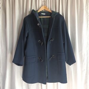 Made in USA Vintage Wool Toggle Duffle Coat Flannel Linning Heavy Jacket